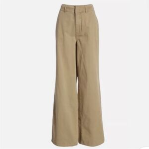 Good American Beige Wide Leg Trousers